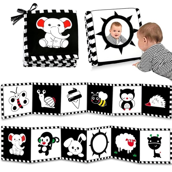 Other - Cute Soft black and white baby toy and book